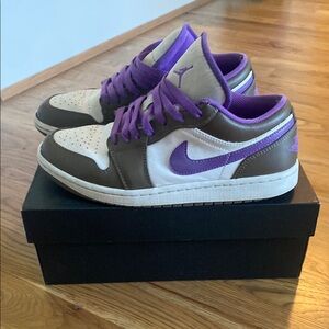 Nike Air Jordan Low Sneakers in Brown and Purple used but still good quality